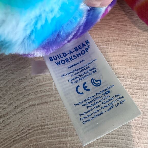 Build a Bear Rainbow Leopard Print Bear 16" Plush and clothing lot - Picture 16 of 16